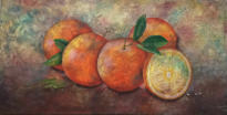 Vitamina C, textura con óleo sobre tela, 60 x 120 cm