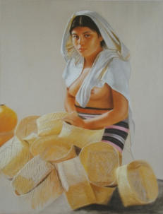 Vendedora de Jamiltepec, pastel sobre papel, 100 x 80 cm