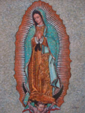 La Virgen de Guadalupe, temple lino sobre tabla,80 x 60 cm